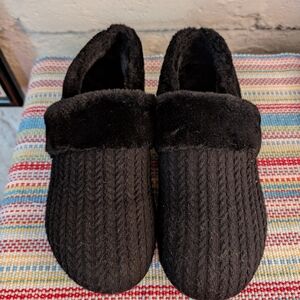 Cozy Black Knit Slippers